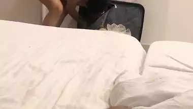 Wife in hotel room during honeymoon walks nude