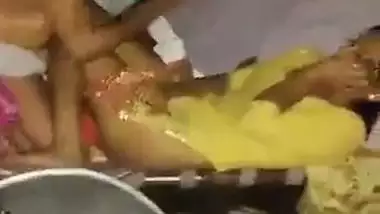 Old man drills his young granddaughter into the bed