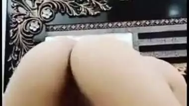 Busty nude Desi wench talks dirty when fingering XXX anus for BF