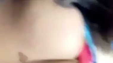 Tattooed Tamil aunty shows big long nipples to lover