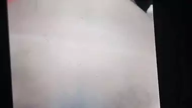 Dark nipples girlfriend sitting nude and fingering