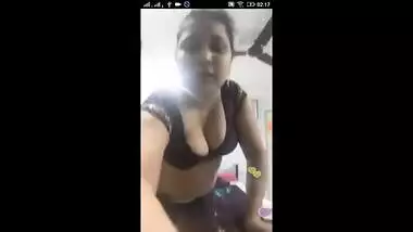 Curvy Busty Big Boobs Bhabi, Strips saree and show her melons ,Then show tummy slutty