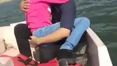 Excited Desi couple shares XXX kisses on boat being in mood for sex