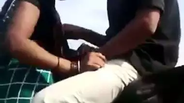 Teen caught having outdoor fun with lover near motorcycle in Desi mms clip