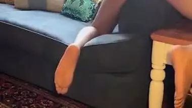 Horny Teensitter Ginger Gazelli Humps The Cum Out Her Pussy With Couch