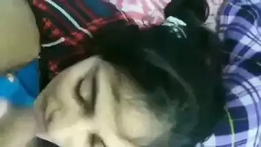 Horny Desi XXX girl gets load of cum on face with dirty talkings MMS