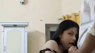 Sexy babe gives an Indian blowjob to her stepbrother