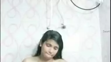 Excited Indian lassie has no choice but to masturbate in the shower room