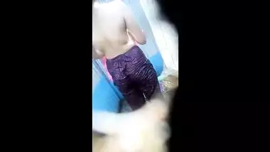 Pervert records through hole all XXX assets of mature Desi neighbor