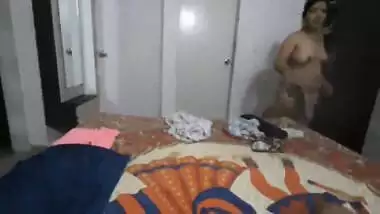 Most Demanded Indian Bhabhi Wearing Cloths Video Record By Hubby