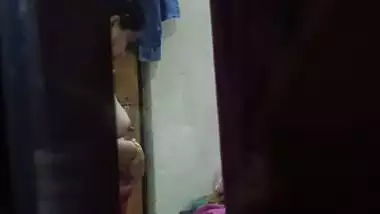 Sexy ass mom dress change caught by son from next room