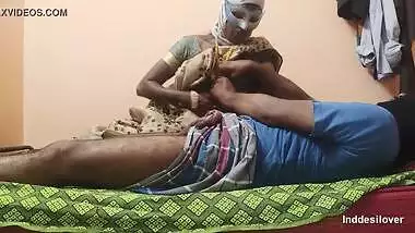 Desi lady in mask adores XXX riding and hubby shoves cock into vagina