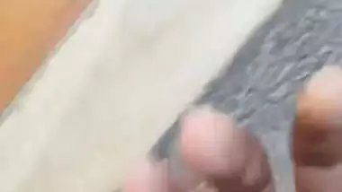 Young maid nude bath and drying her body with towel