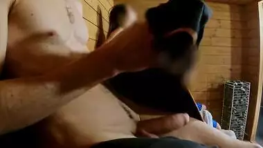 SAUNA ADVENTURE PT1: I show my hard cock to three people in the sauna