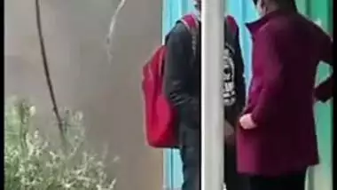 Indian school girl give head outdoor before school and caught on XXX cam