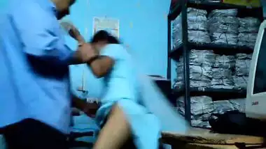 Andhra Lady Almost Caught By Boss Having Risky Sex At Work
