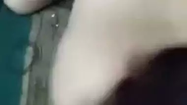 White desi XXX girl have a threesome sex with her husband and his friend MMS