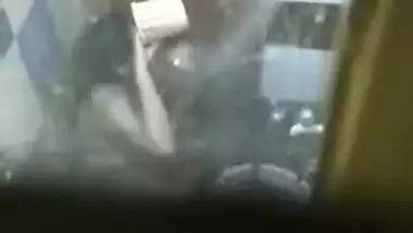 Perv is going to jerk off to porn video of Desi neighbor taking a shower