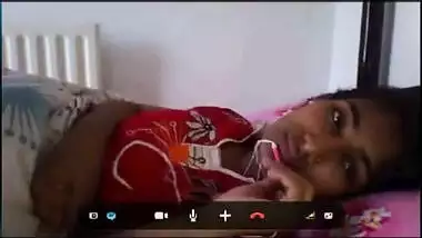 Hot Teen Desi Girl Excited and Showing Boobs and Pussy to Her Lover on Skype Chat