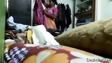 Desi tamil mom chenging n saree wearing record by Secretly
