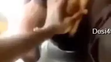 Desi shop assistant lets horny lover touch her gorgeous XXX boobs