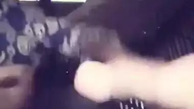 Sultry Desi female shows XXX tits and rubs her pussy for MMS clip