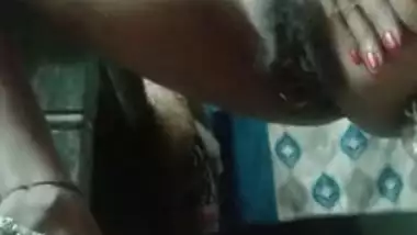 There is no penis and the Indian aunty has to masturbate hairy pussy