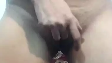 Desi must watch selfies NIPPLE Clamps ASS Fingering PUSSY play & DILDO ride part 8