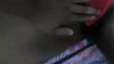 Woman in red lingerie lies on the bed and the Indian hubby is so horny