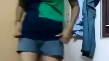 Indian MILF flashes her breasts on camera during changing in home porn