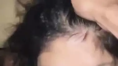 The guy pisses in GF’s mouth after getting a desi blowjob