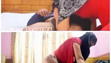 Hot Muslim sex with hijabi girl from two points of view - split screen