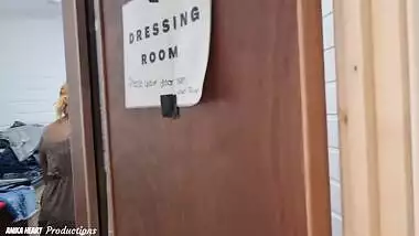 Daring Girl Kept The Door Open Getting Naked In A Clothes Store - Candid