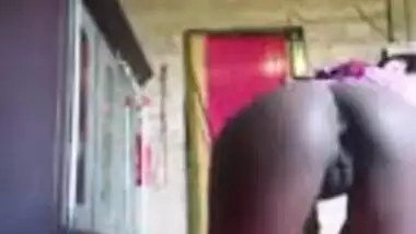 Village chick hikes up dress to reveal her XXX ass and pussy online