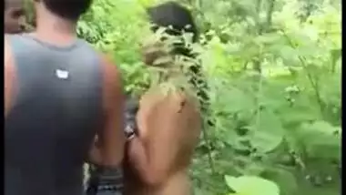 Husband caught wife nympho fuck with lover outdoor in jungle, XXX Desi mms
