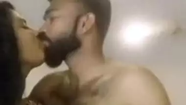 Desi girl kisses her bearded XXX lover for their homemade sex film