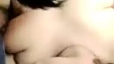 Slutty Desi XXX aunty have a threesome sex with two local guys MMS