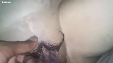 Husband Making Moustache On Pussy