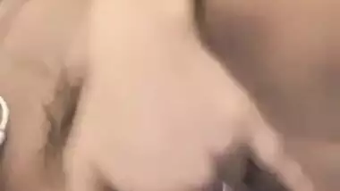 So Beautiful Girl with Cute Nipples and Hairy Pussy Hard Fingering and Boobs Licking Part 2