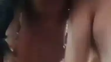 Karnataka aunty topless playing with big long boobs