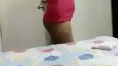 Dude XXX records hot Desi wife putting clothes on after having sex