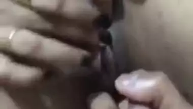 Sful Indian man fingers wife's pussy after watching a lot of porn