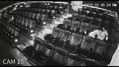 Blowjob in cinema theatre by horny girlfriend