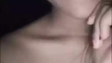 Virgin Bengali girl revealing her young XXX tits for Desi live show